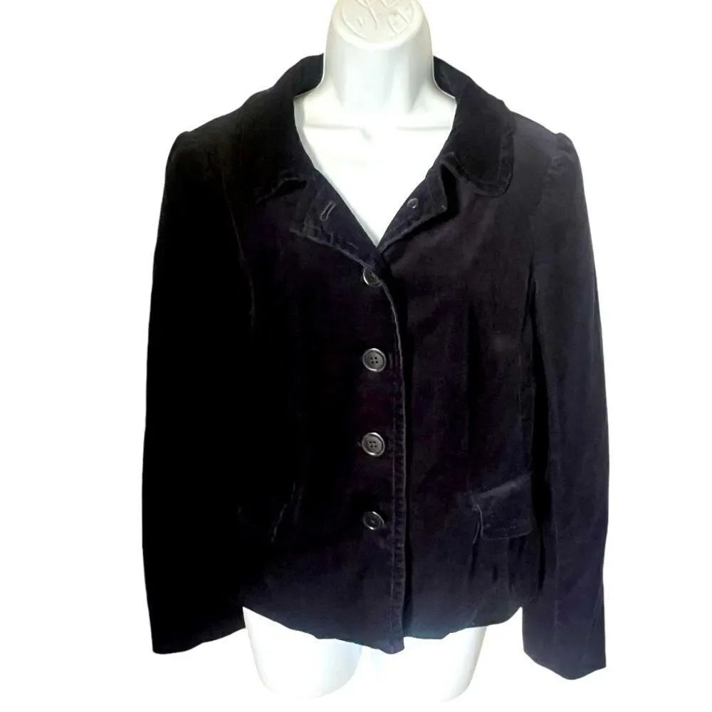J CREW Women's Navy Blue Fall Winter Fitted Corduroy Jacket size 8
